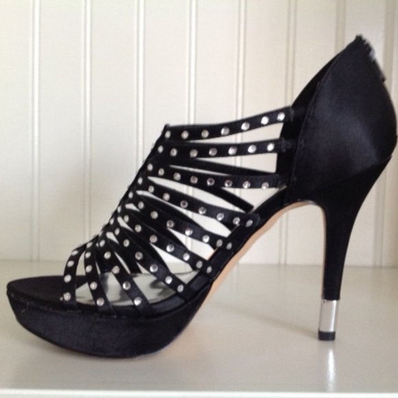 BLACK SEXY 4 1/2" HEEL WITH RHINESTONES - Picture 4 of 7